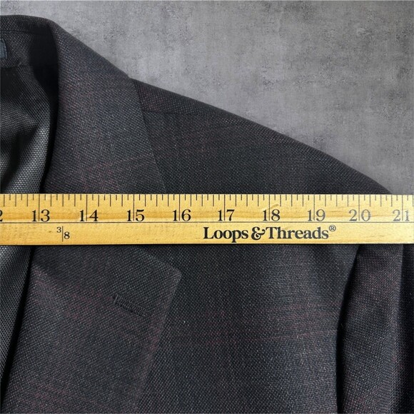 KENNETH COLE 52R Gray Wool Mens Blazer Sport Coat Two Button Jacket Unstuctured - Picture 7 of 15